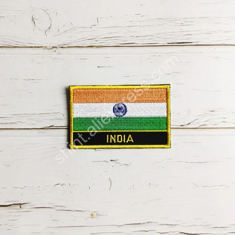 India National Flag Embroidery Patches Badge Shield And Square Shape Pin One Set On The Cloth Armband Backpack Decoration Gifts