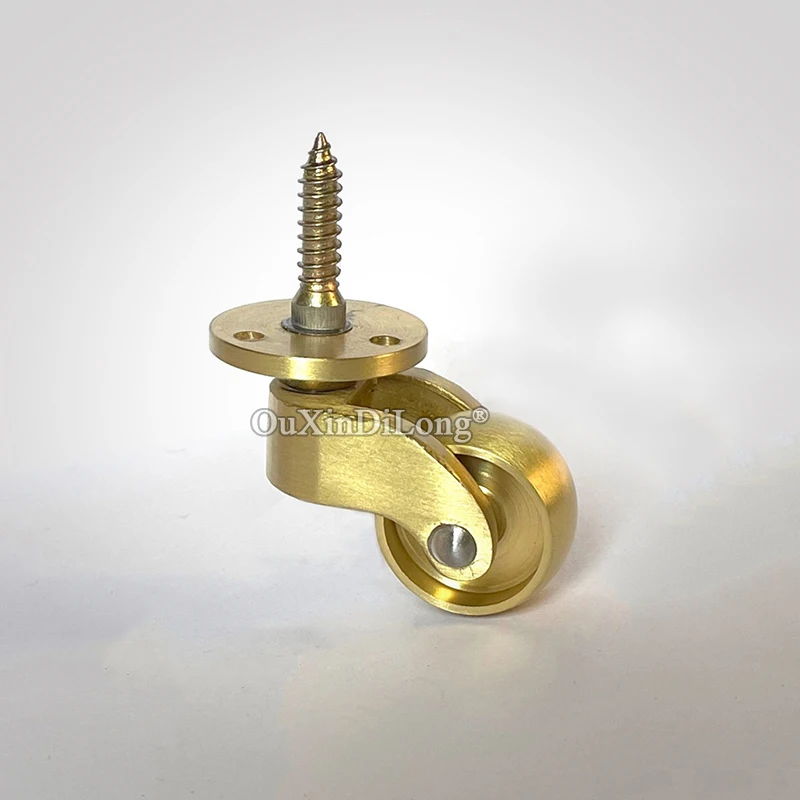 Brand New 4PCS 1'' Brass Casters Wheels Table Chair Sofa Couch Bar Furniture Rollers 360° Swivel Furniture Castors