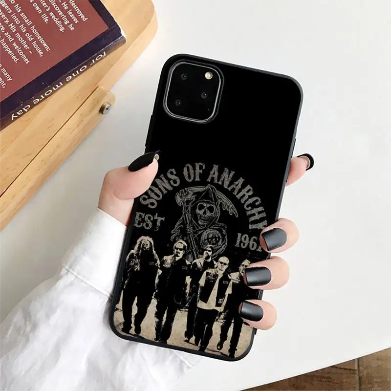 American TV Sons of Anarchy custodia per telefono per iphone 13 8 7 6 6S Plus X 5S SE 2020 XR 11 12 pro XS MAX