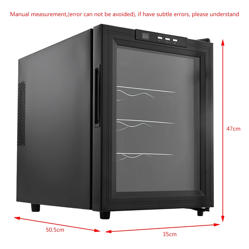 อิเล็กทรอนิกส์สีแดงไวน์ตู้ Homeheld เย็นตู้เก็บไวน์ Cooler 220V 50W 33L 12-18 องศาคุณภาพ JC-33AW ขายร้อน
