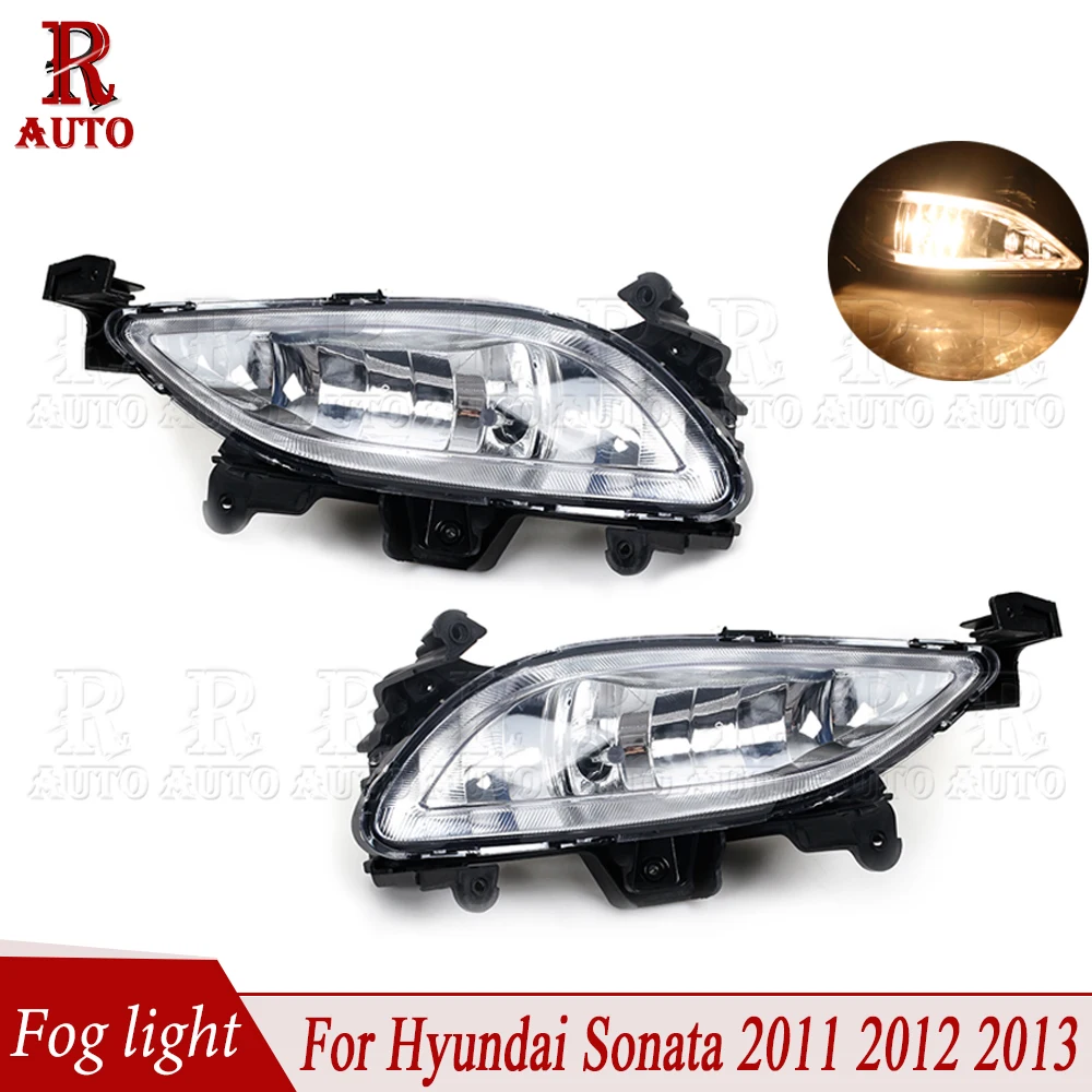 R-AUTO For Hyundai Sonata 2011 2012 2013 Front Bumper Fog Light Fog Lamp Assembly With Bulb 92201-3Q000 92202-3Q000 Foglamp