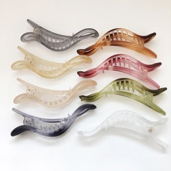 Trendy large hairgrips transparent colors barrettes women ponytail hair clamps geometric hair clip beauty salon hair accessories