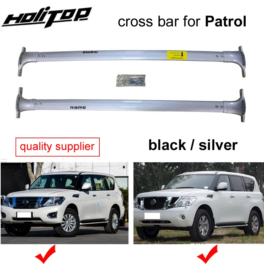 horizontal roof rack roof rail cross bar for Nissan Patrol Y62 NISMO 2010-2025,thicken aluminum alloy,OEM ISO9001 quality.