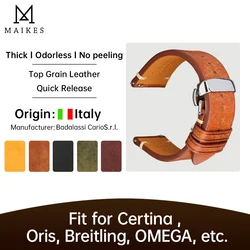 Luxury Quick Release Watchband Accessories For OMEGA Breitling Oris Bracelet Handmade Italian Pueblo Cow Leather Watch Strap