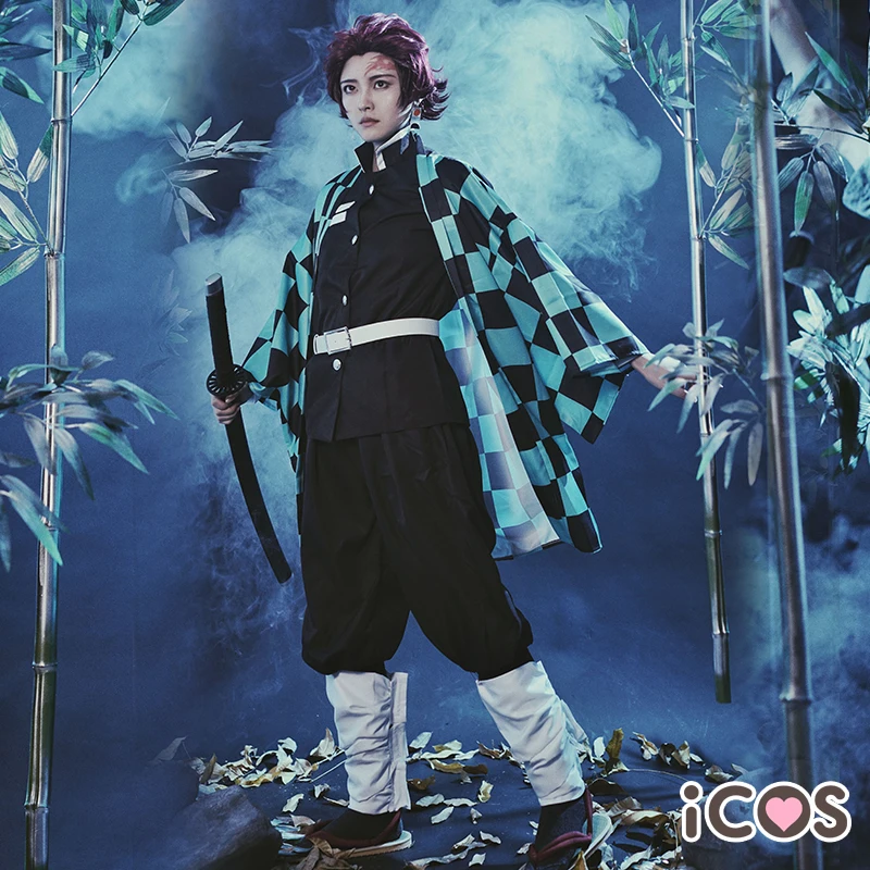 Cosplay Costume Kamado Tanjirou Cos Original Version Kimono Uniforms In Stock Free Shipping