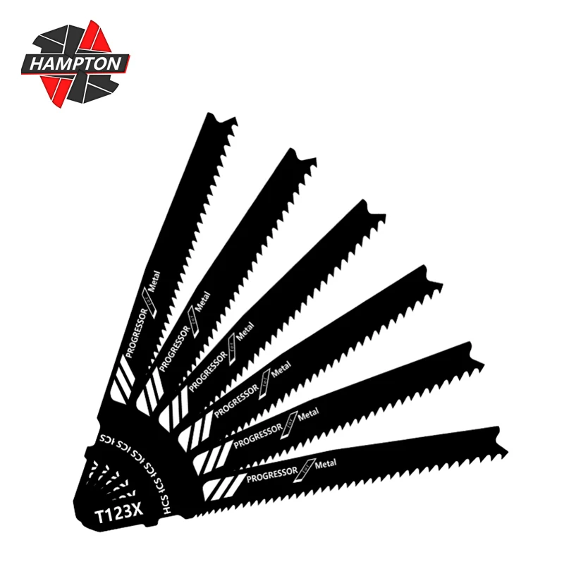 

HAMPTON T123X Jig Saw Blade HCS Metal Assorted Blades for Metal Cutting T Shank Saber Saw Power Tool Reciprocating Saw Blade