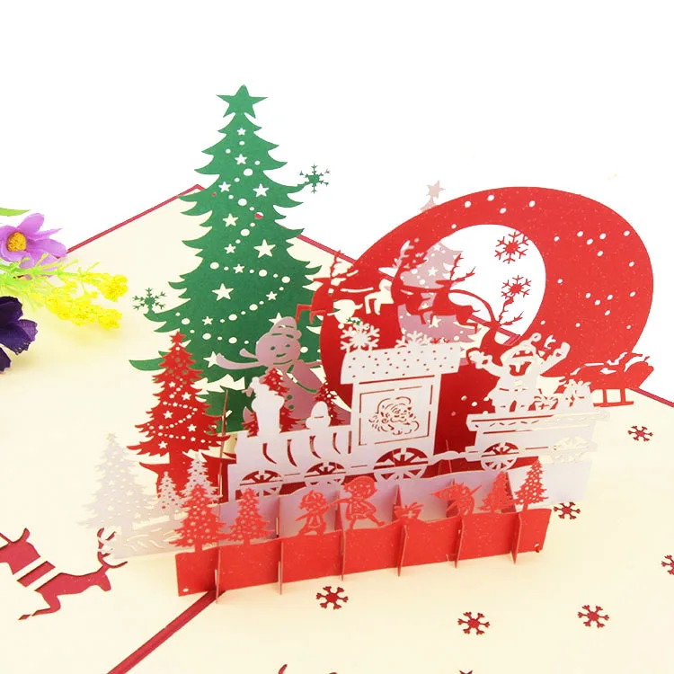 Neue 3D Pop-Up Weihnachtskarten Weihnachtsmann-Einladungskarte Partykarte Kindergeschenke Neujahrs-Dankeskarte Feiertagsgeschenk Postkarte – Detail 21