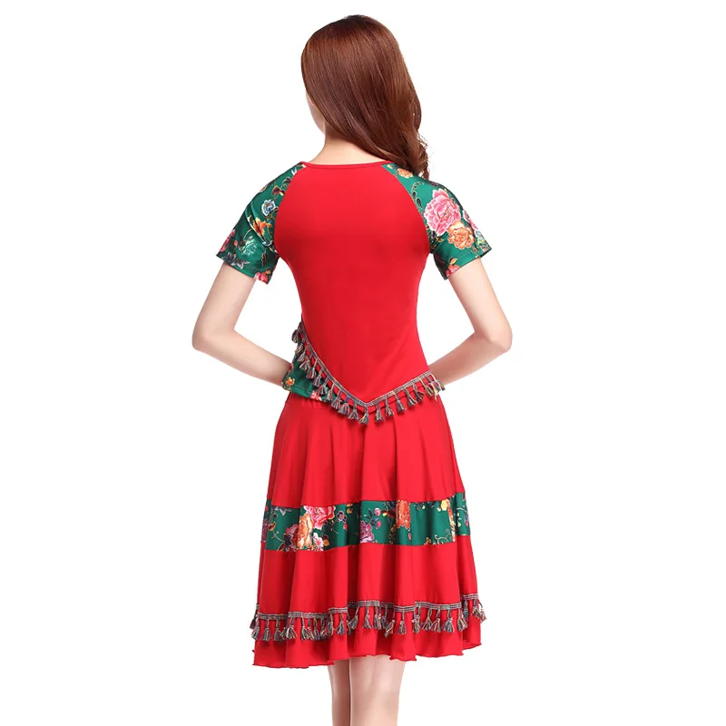 Costumes de danse place latine pour femmes, robe de salle de bal, Tango Cha Cha Rumba, ensemble haut et jupe, grande taille 6xl, nouvelle mode