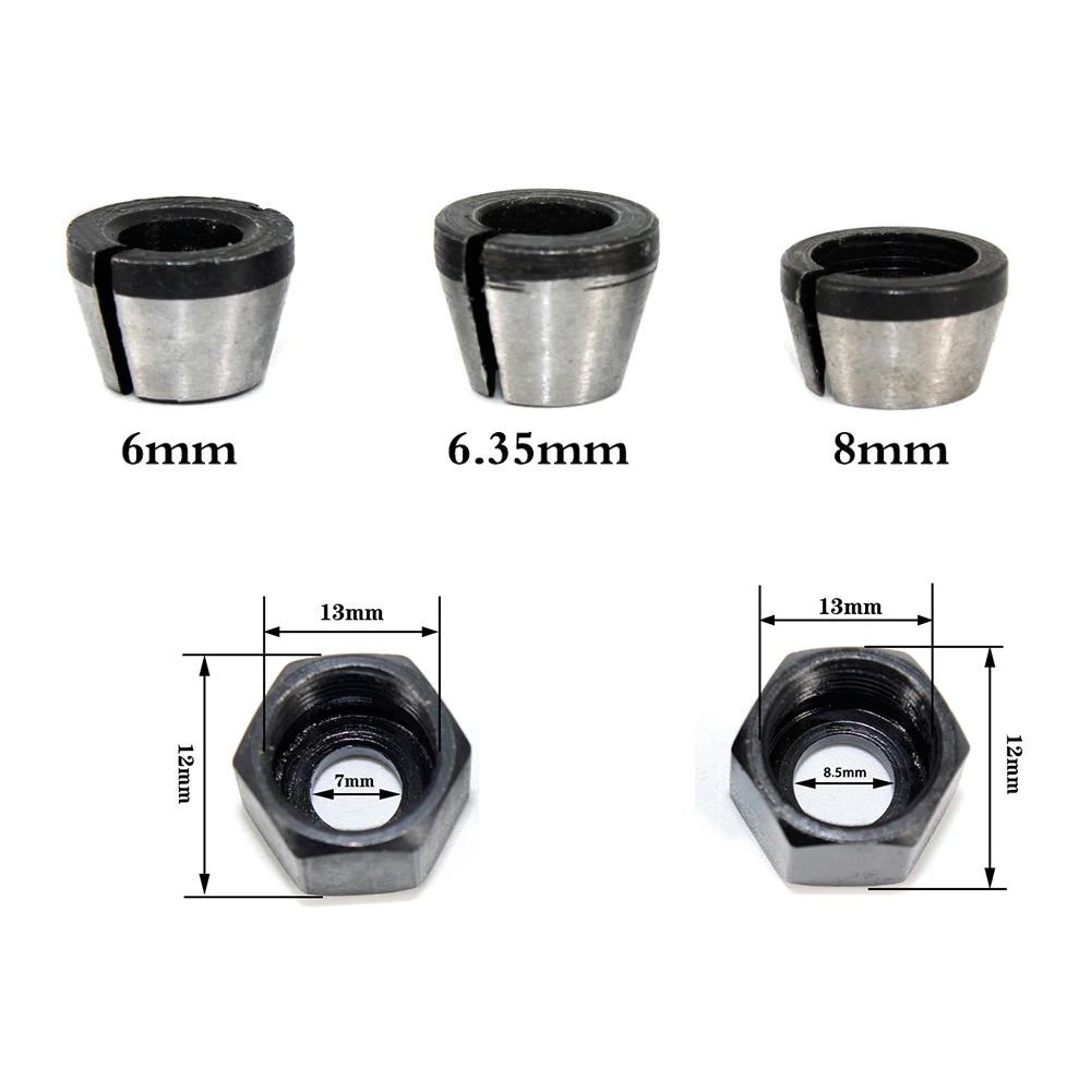 6MM 6.35MM 8MM Woodworking Shank Milling Cutter Collet Chuck Engraving Pemangkasan Milling Cutter untuk Router Bit Kayu