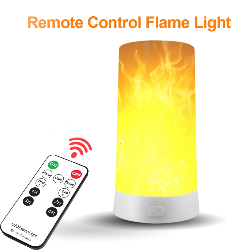 LED Flame Bulb LED Dynamic Flame Effect Lamp With Remote Control USB Rechargeable Fire Light Christmas home decor night light