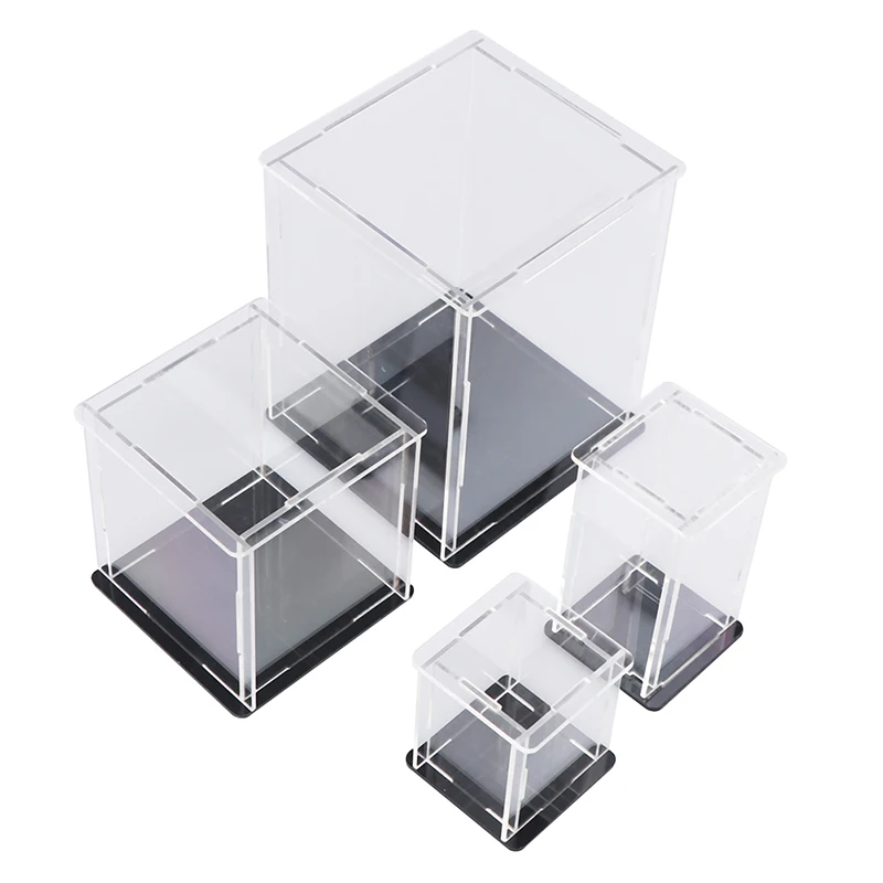 Acrylic Display Case Self-Assembly Clear Cube Box UV Dustproof Toy Protection Transparent Cabinet Model Car Action Figure Doll