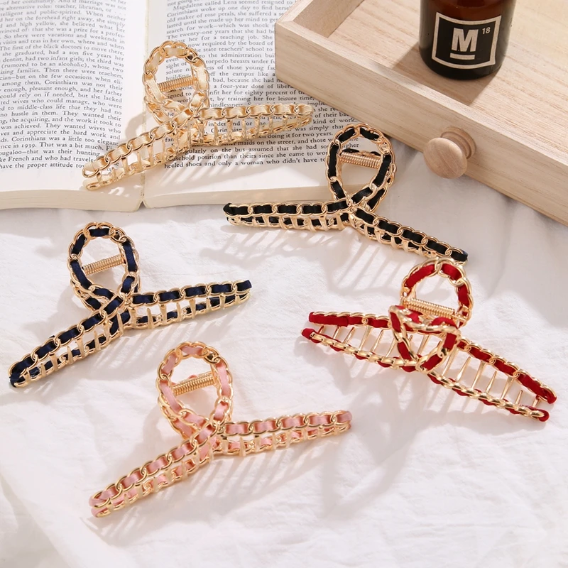 Elegant Gold Color Hollow Geometric Metal Hair Claws For Women Vintage Hair Clips Headband Hairpins Fashion Hair Accessories