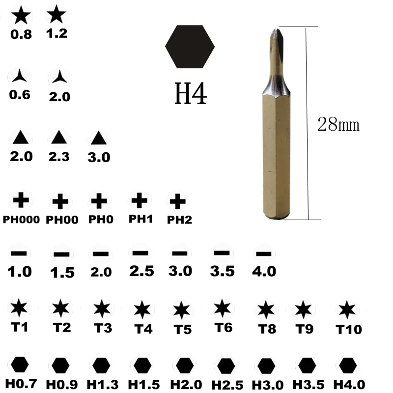 H4 드라이버 비트, Torx T1 T2 T3 T4 T5 T6 T8 T9 T10 필립스 HEX 펜타로브 P5, 화웨이 맥북 에어 프로 아이폰 7, 8, x, xr, xs 맥스용