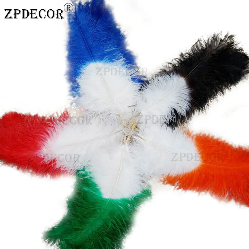 Factory Wholesale 65-70 cm White with Black Tip Ostrich Feathers for Centerpiece Decorations