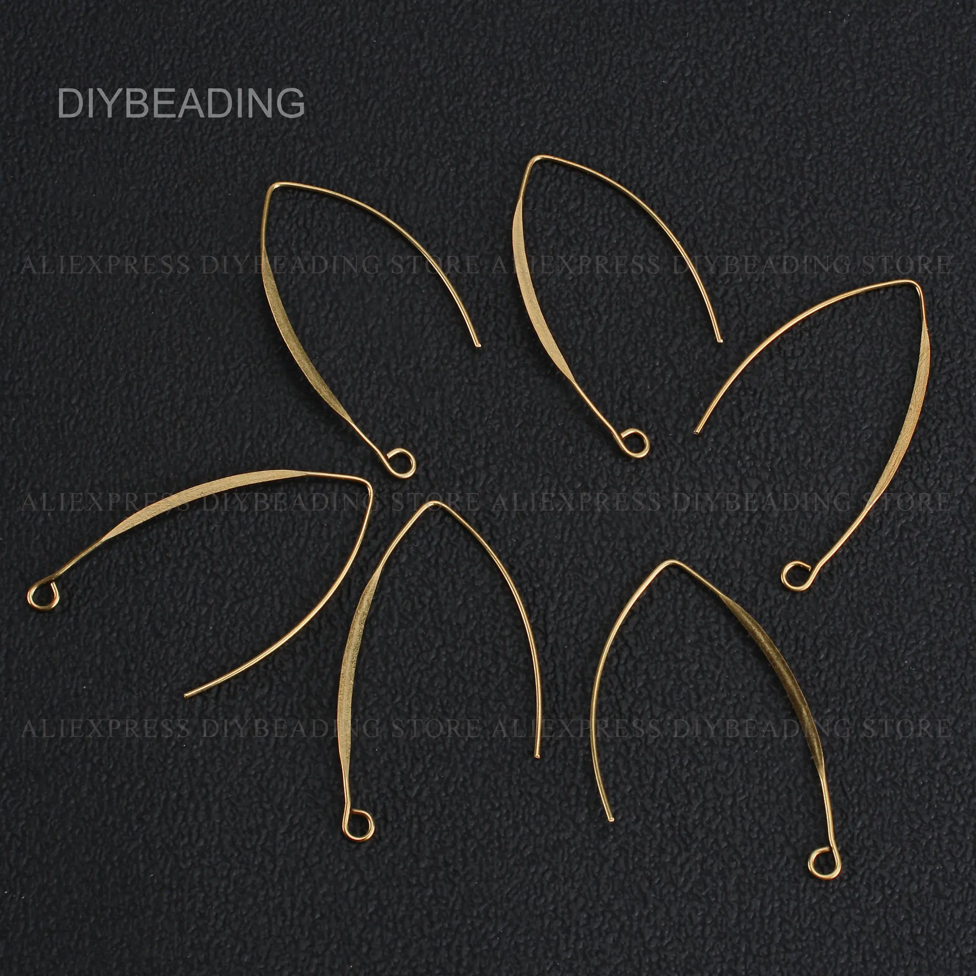 20-1000 Pcs Brass French Hook Earwire Hooks for Fashion Earrings Making Large Size 45mm Metal Earring Material Component Bulk