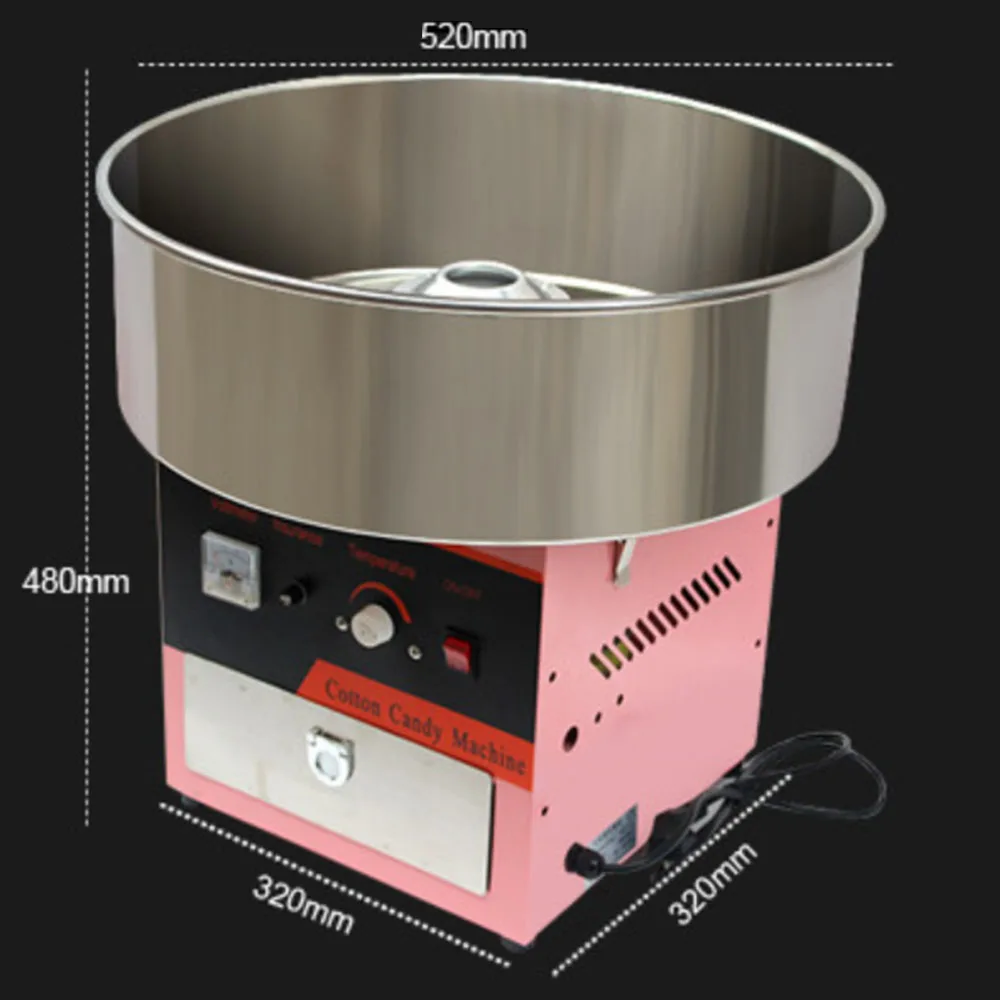 110v/220v Automatic Stainless Steel Cotton Candy Machine Commercial Candy Floss Maker for Parties Outdoor Activitise Home DIY