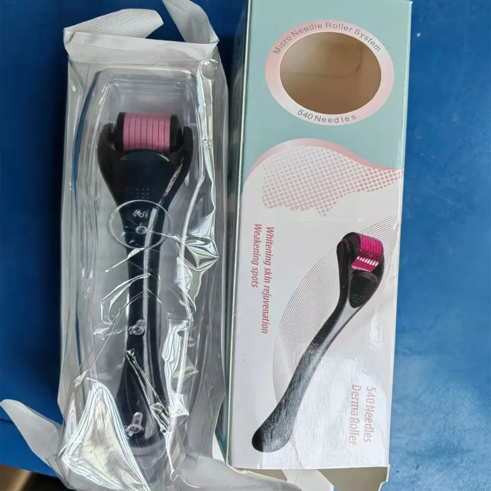 Mikroneedle Derma Roller 540 Jarum 0.2Mm/0.25Mm/0.3Mm Mesoroller Wajah untuk Pertumbuhan Rambut Roller Dermapen Wajah Microneedling