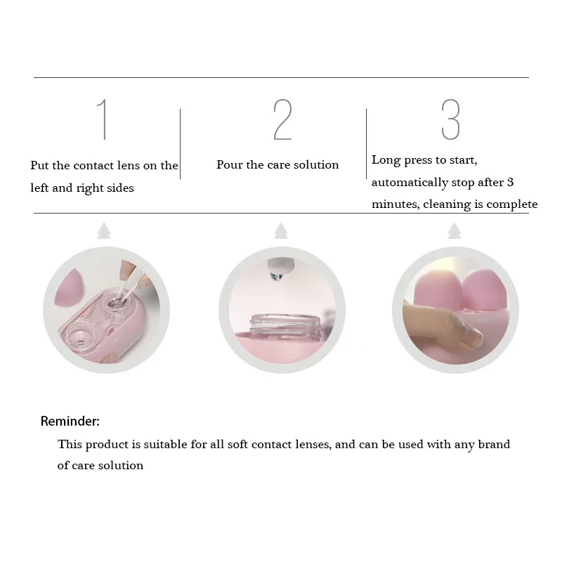 Cute Rabbit Contact Lens Cleaner High Frequency Vibration Cleaner Contact Lenses Cleaning Tools Contact Lens Washer