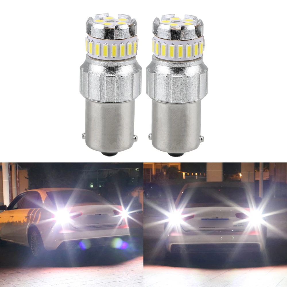 

DRL Car LED Bulbs 1156 7443 3157/3156 T15 LED Light 2pcs Universal Daytime Running Lights 3030 4014 SMD 6500K White Super Bright