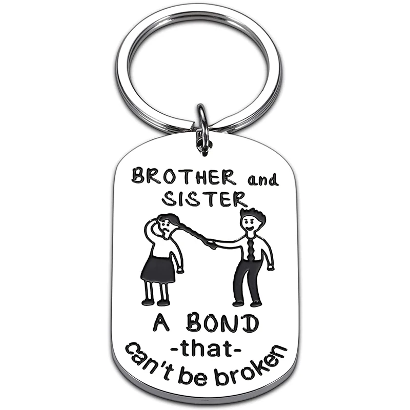 Porte-clé drôle pour sœur et frère, cadeau d'anniversaire, cadeau de remise de diplôme pour frère