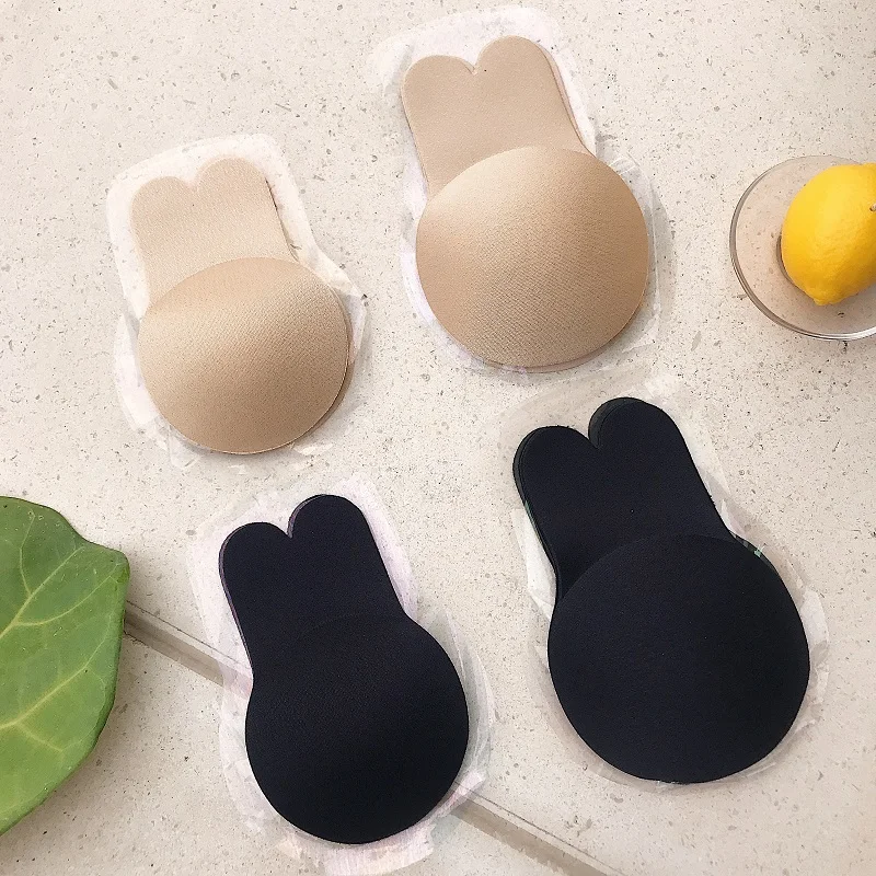 Women Push Up Bras for Self Adhesive Silicone Strapless Invisible Bra Reusable Sticky Breast Lift Up Tape Kawaii Rabbit Bra Pads