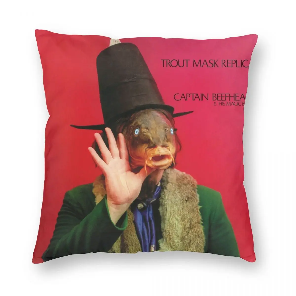 Trout Mask Replica Square Pillowcase Polyester Linen Velvet Pattern Zip Decor Throw Pillow Case Room Cushion Cover