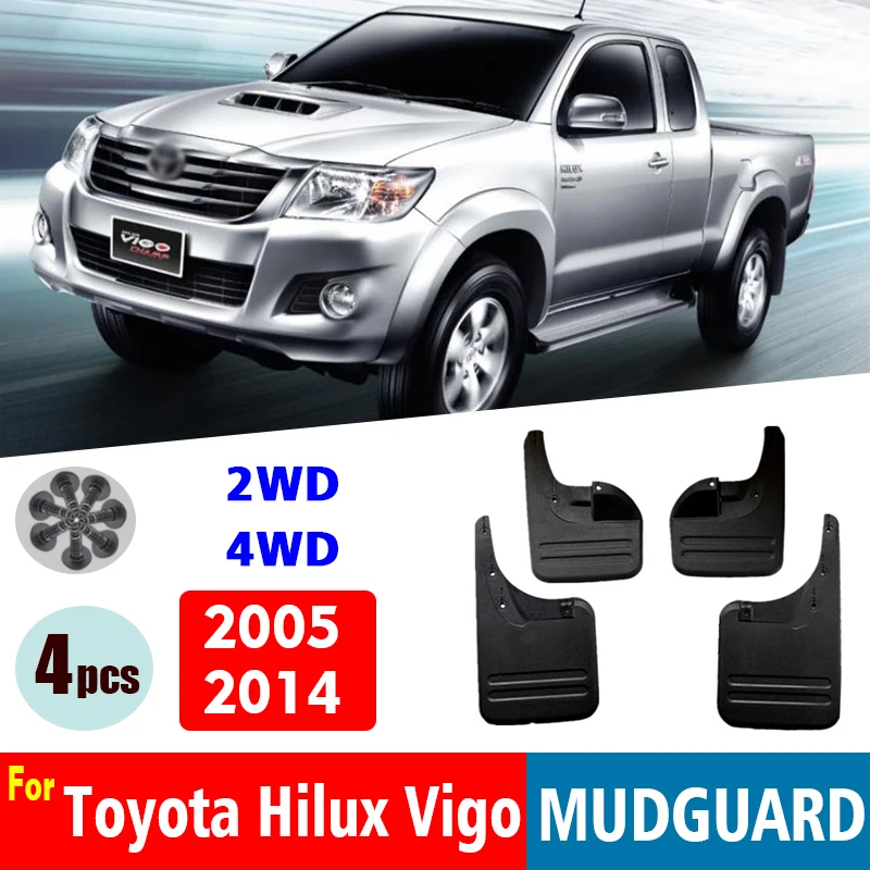 

Front Rear 4pcs FOR Toyota Hilux Vigo 2wd 4wd 2005-2016 Mudguard Fender Mud Flap Guards Splash Mudflaps Car Accessories