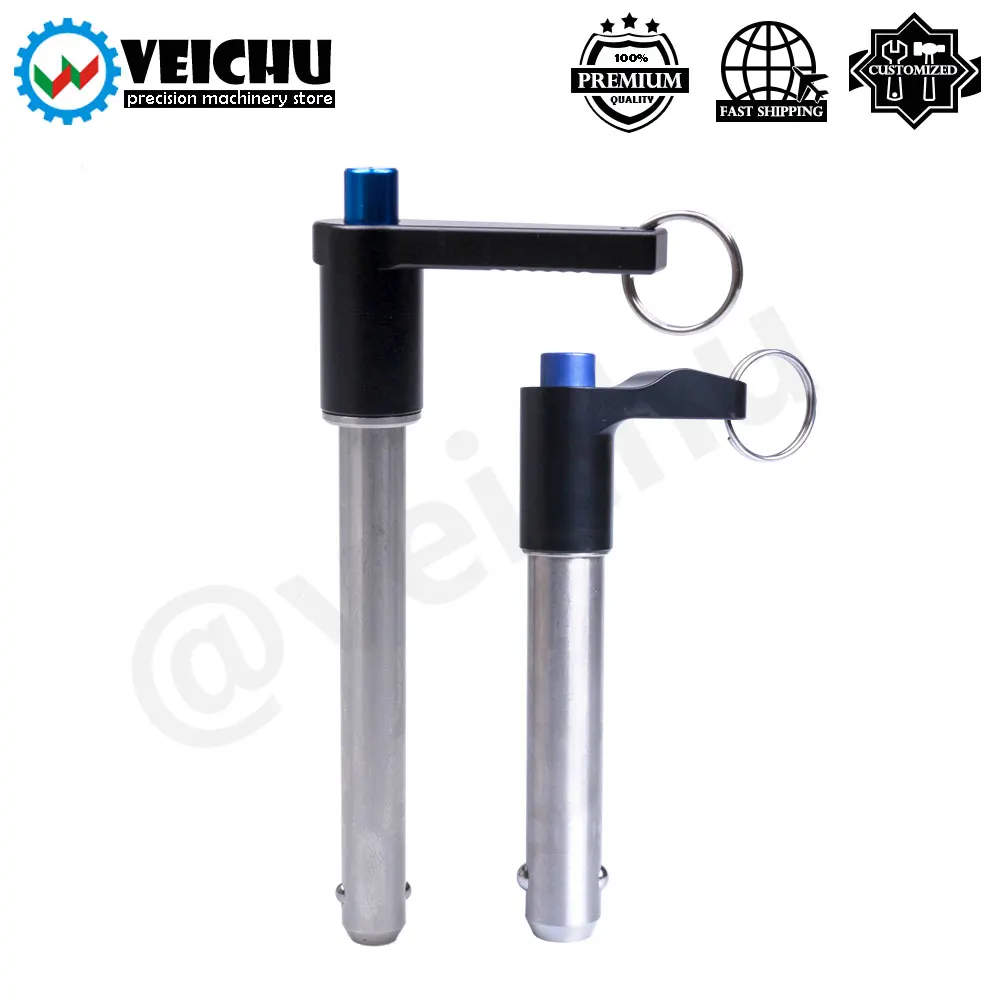 VEICHU 1pcs Aluminum Grip Stainless Steel Pin Self-Locking L-Handle Safety Pin VCN118 Fastening/Locking Slot Pin Ball Lock Pins