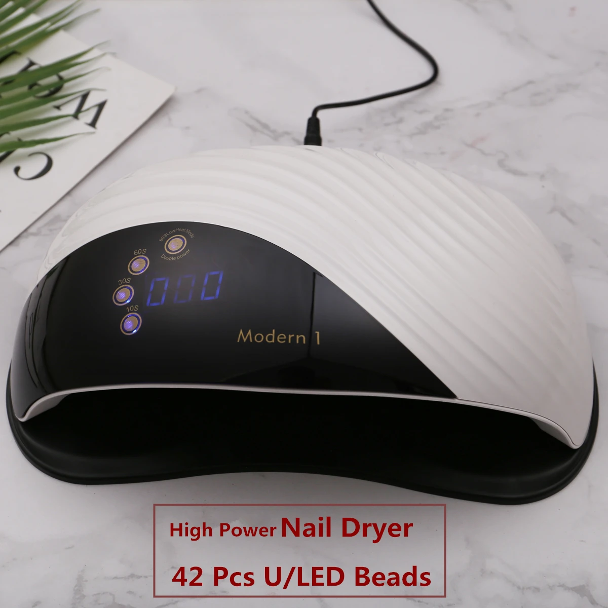 Nail Dryer Modern Shell Shape LED UV Lamp With Fan High Power Quick Drying Varnish Curing Big Nail Art Machine