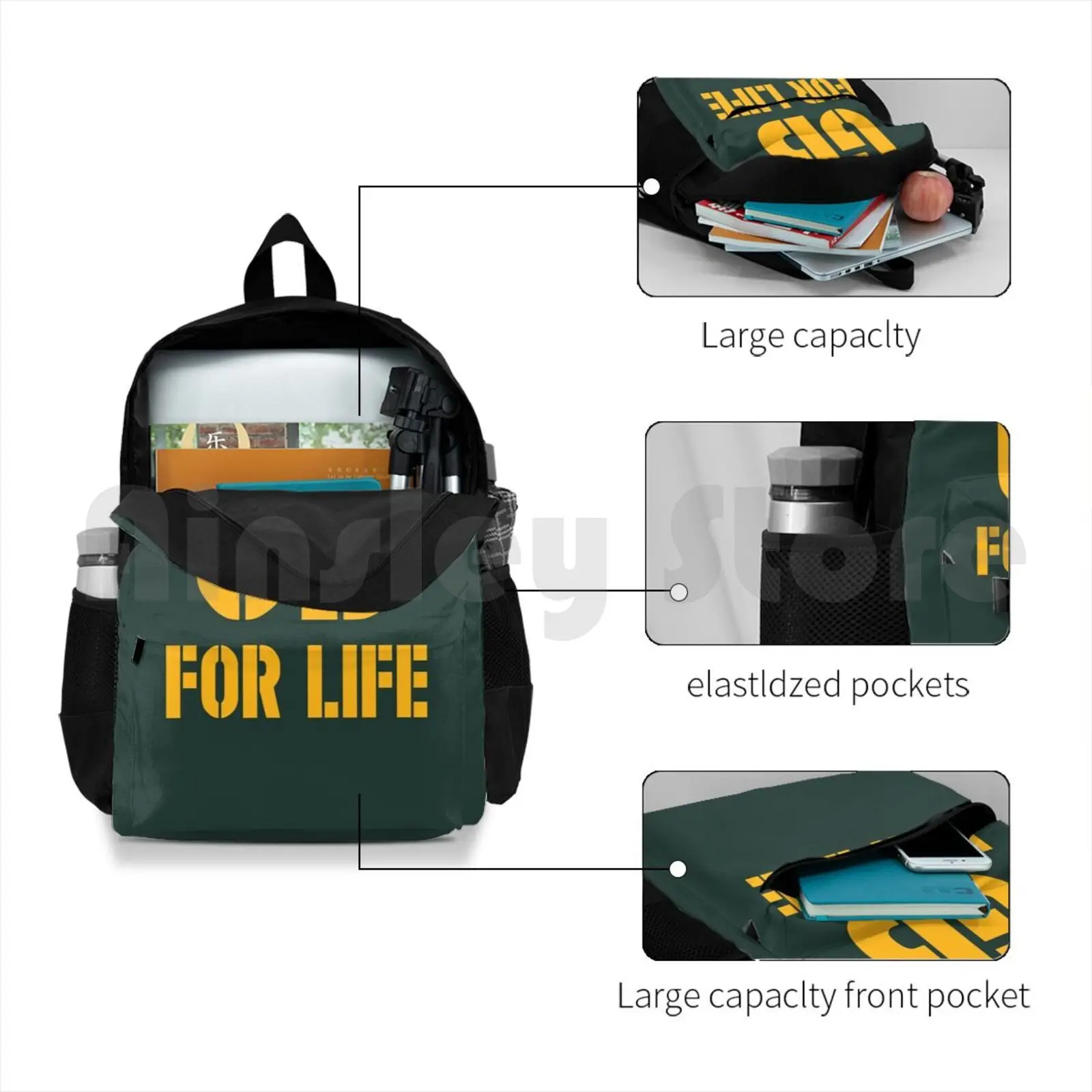 Mochila de caminhada ao ar livre para a vida-futebol, equitação, escalada, bolsa de esportes, fãs de futebol americano, design