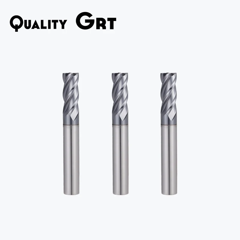 Q.Grt Endmill HRC50 Carbide End Mill 1 2 4 5 6 8 10 12mm 4Flutes Milling Cutter CNC Maching CNC EndMill Milling Cutter