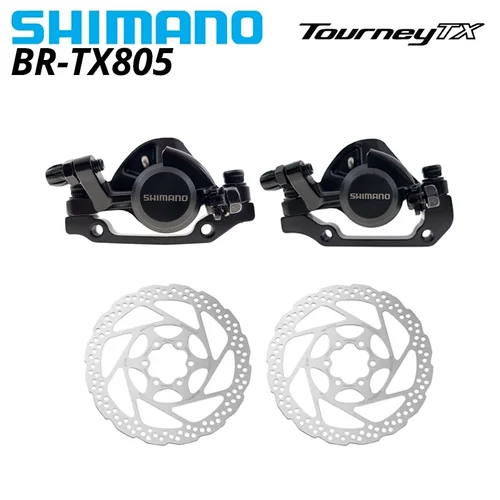 Shimano TOURNEY TX BR-TX805 Pinzas de freno de disco mecánico Pastillas de resina TX805 Pinza G3 HS1 RT56 RT54 RT30 RT26 Rotor 160 mm