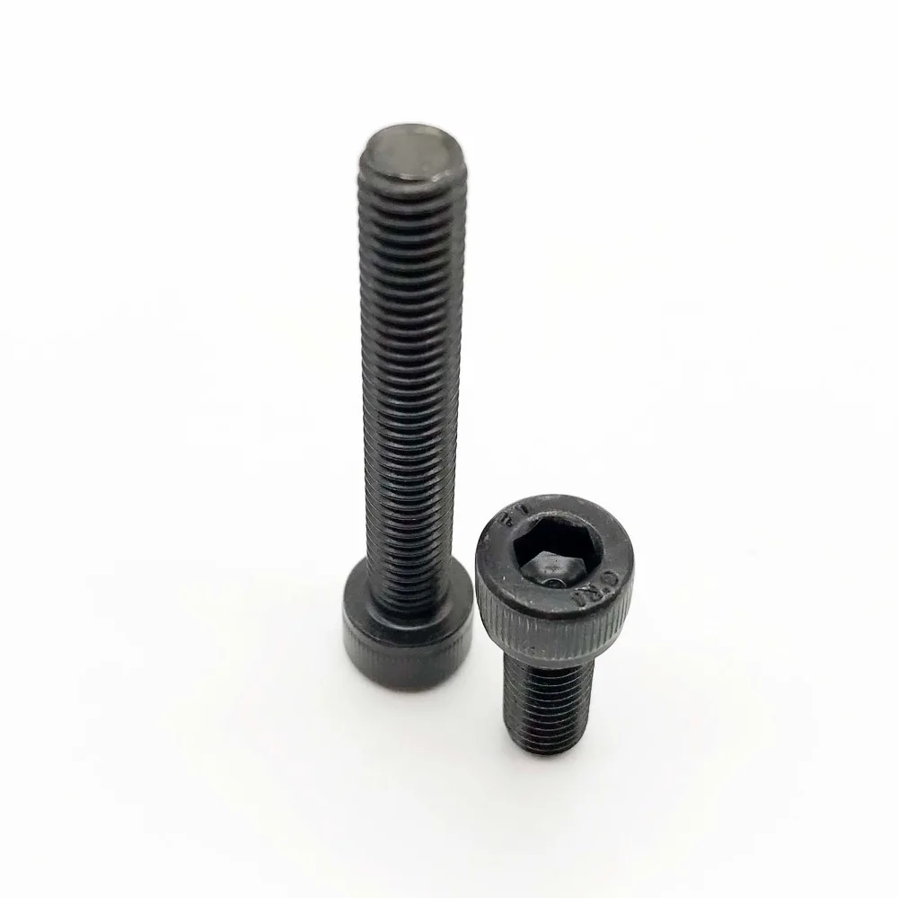 HZYUEGOU M2 M2.5 M3 M4 M5 M6 M8 Schwarze Schrauben aus legiertem Stahl der Güteklasse 12.9, DIN912, mit Vollgewinde, Sechskant-Innensechskant-Schrauben – Detail 4