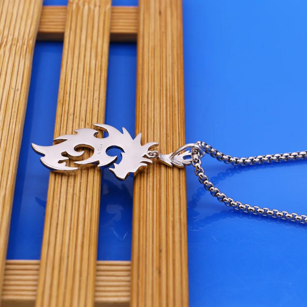 

Vintage Style Men's Jewelry 925 Sterling Silver Necklace For Men Dragon Pendant Box Chopin Chain 46-71CM Original Silver Chokers