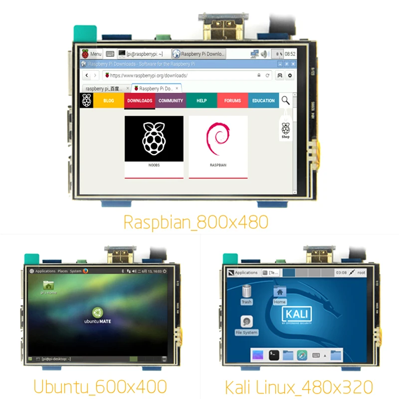 3.5-inch high-definition HDMI Raspberry Pi 4th generation 3B + display Raspberry Pi LCD resistive touch screen 60FPS or more