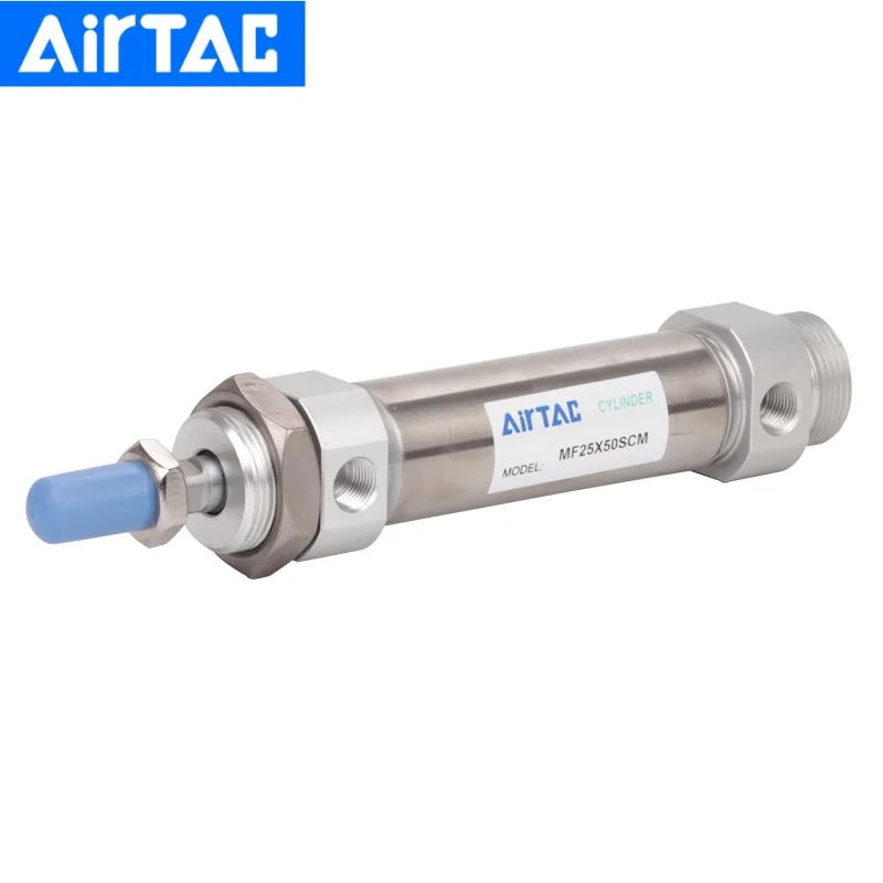 AirTac Mini Stainless Steel Air Cylinder MF20-25 50 75 100 125 150 175 200