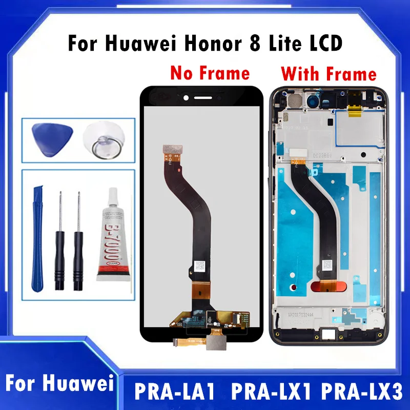 For Huawei honor 8 lite PRA-TL10 PRA-AL00 PRA-AL Touch Screen Sensor LCD Display Assembly With Frame For Honor 8 Youth Edition