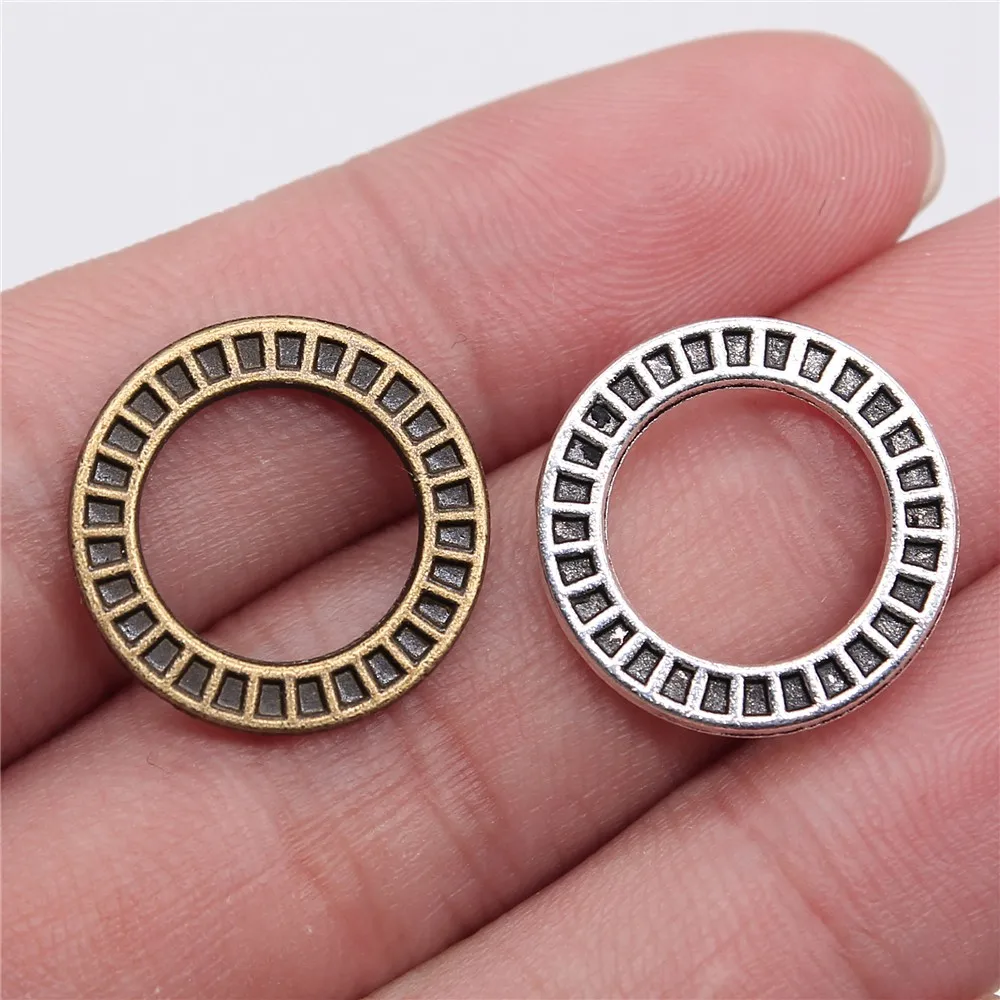 

Wholesale 150pcs/bag 19x19mm Circle Connector Charm For DIY Jewelry Making Antique Bronze Color Small Circle Pendants Charm