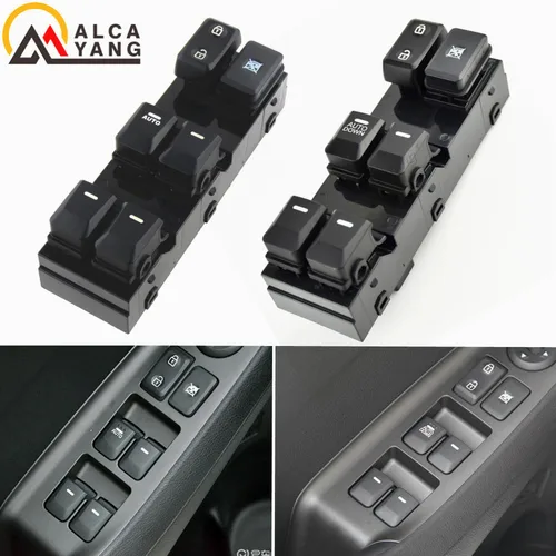 Botón de doble interruptor de ventana eléctrica Malcayang 93570-3W600WK para KIA Sportage 2011-2016 interruptor de coche con luz roja
