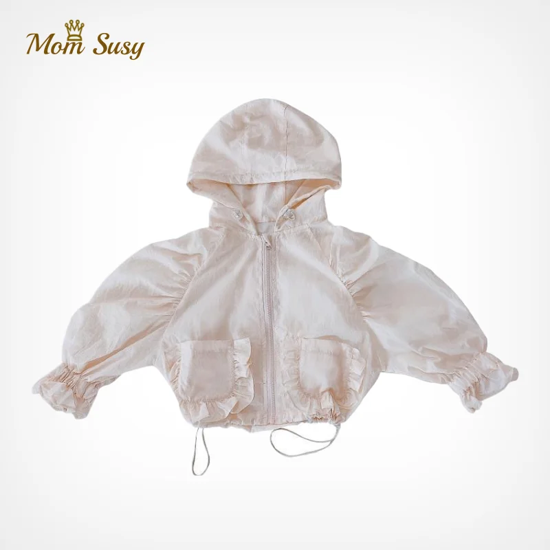 

Summer Baby Girls Sun UV Mosquito Protection Coat Ruffle Princess Infant Toddler Jacket Hooded Outerwear Air Conditioner Clothes