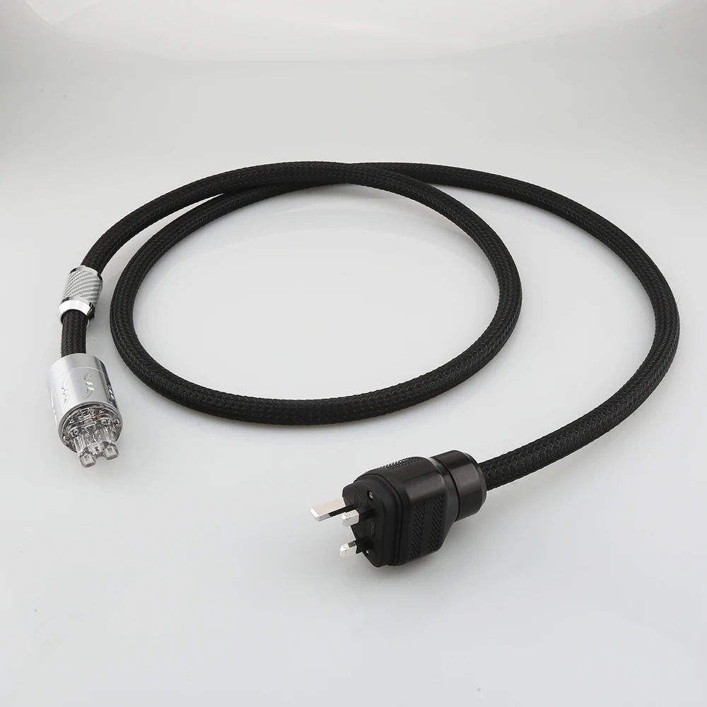 

Viborg UK Mains Power Leads HIFI UK Power Cord With Pure Copper Rhodium Plated UK Plug Cable For HongKong ,Singpore UK