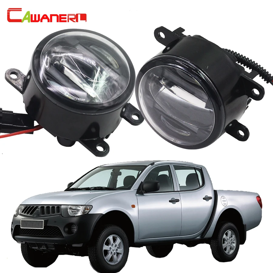 Cawanerl 2 Pieces Car LED Light Right + Left Fog Light DRL Daytime Running Lamp For Mitsubishi L200 KB_T KA_T Pickup 2005-2015