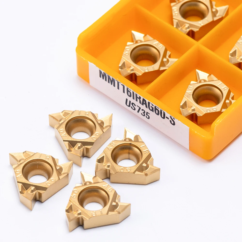 MMT22ER AG60 US735 utensile per tornitura di filetti di alta qualità CNC MMT 22ER tornio inserto in metallo duro strumento lama in lega dura 10 pz
