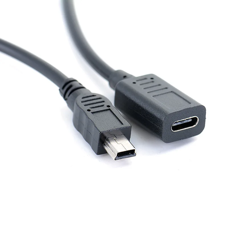 30cm Mini USB Stecker auf Typ-c Weiblichen Lade Daten Adapter Kabel Adapter