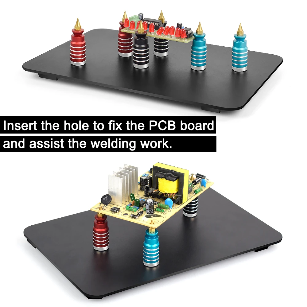 NEWACALOX-Pince de fixation PCB à base magnétique, mains secourables de soudage, outils de troisième main, outil de réparation de soudure, 6 pièces