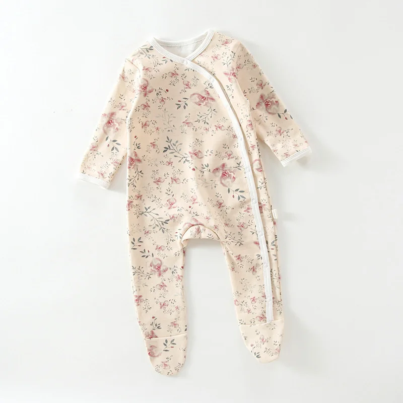 Baby Romper Footies Pyjamas For 0-12M Newborn Girl Boy Clothes Long Sleeves Buttons Baby Overalls Boy Girl Clothes Jumpsuits