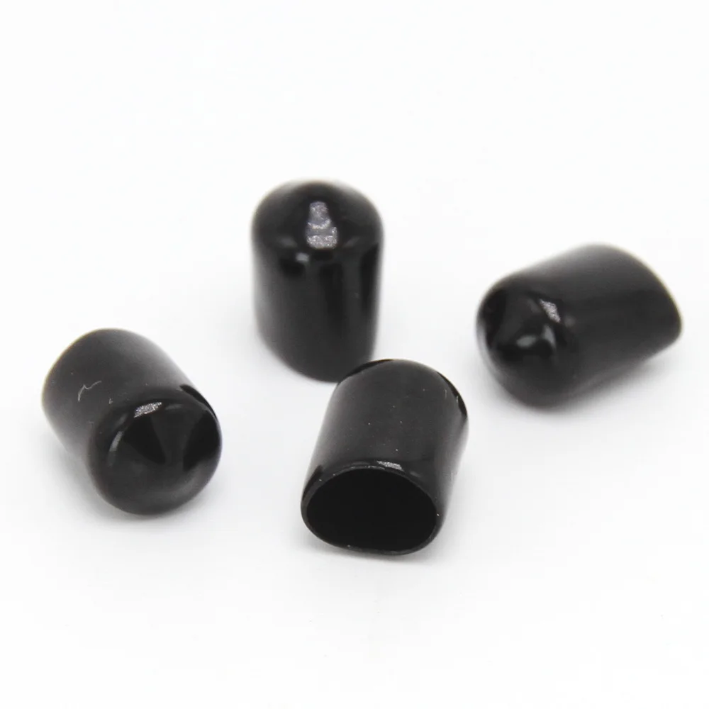 Black 8mm Protective Cover Rubber Covers Dust Cap For Connector Metal Tubes 100pcs/lot