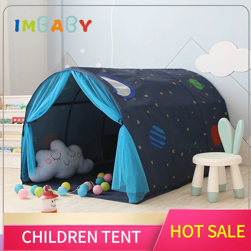 IMBABY Up Bed Tent Playpen for Children Portable Cartoon Camping Toy Playhouse Comforting Sleeping Indoor Tent With Mosquito Net