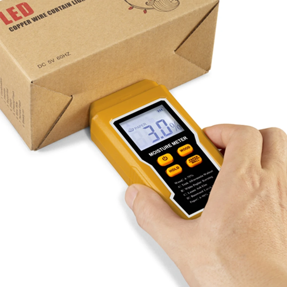 4 دبابيس مقياس الرطوبة الرقمي LCD الخشب الخيزران الطابق ورقة جدار بناء جهاز اختبار الرطوبة 4%-90% الأخشاب كاشف الرطوبة المؤشر