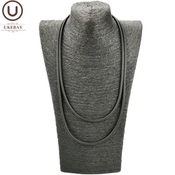 UKEBAY New Simple Rubber Leather Necklaces DIY Jewelry Women Silicone Torques Black Necklace Elasticity Body Chains For Sweater